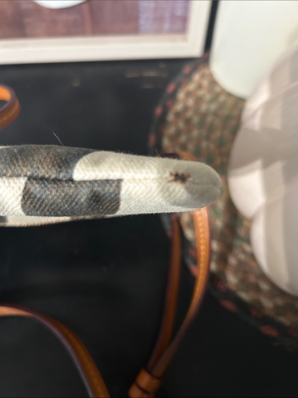 Dooney & Bourke Cream & Brown Zebra-Print Crossbody with Tan Leather Trim - Picture 8 of 9
